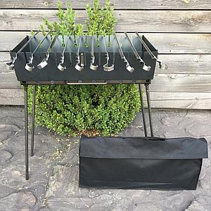 Мангал чемодан туристический на 6 шампуров с толщиной стали 2 мм.