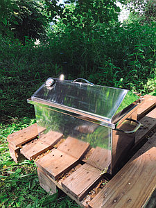 Коптильня из нержавейки, большая с термометром