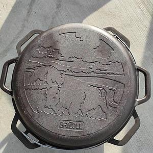 Казан чугунный азиатский с крышкой-сковородой гриль 12 литров