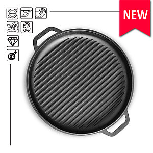 Крышка-сковорода чугунная, Гриль, Ø400