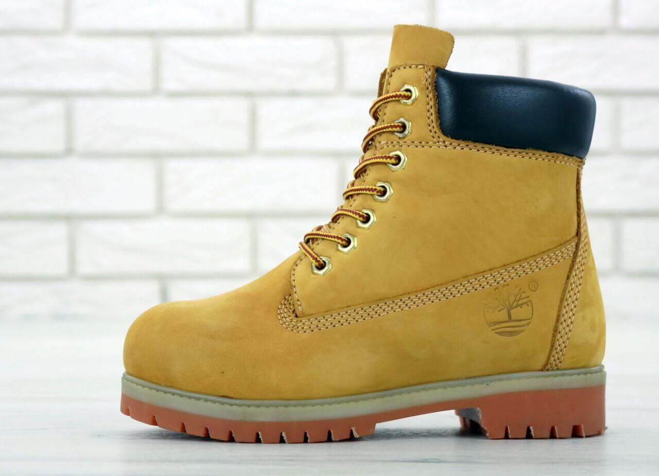 Желтые ботинки Тимберленд без меха 100% живые фото (Демисезонные ботинки Timberland мужские и женские размеры)