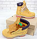 Желтые ботинки Тимберленд без меха 100% живые фото (Демисезонные ботинки Timberland мужские и женские размеры), фото 5