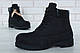 Ботинки Тимберленд зимние черные на меху (Ботинки Timberland на цигейке мужские и женские размеры 36-45), фото 3