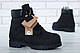 Ботинки Тимберленд черного цвета на шерстяном меху (Зимние ботинки Timberland мужские и женские размеры 36-45), фото 4