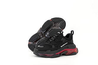 Женские кроссовки Balenciaga Triple S Clear Sole Black Pink (Кроссовки Баленсиага Трипл С черно-розового цвета