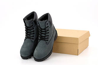 Мужские ботинки Timberland Classic Boots Grey серого цвета на меху (Серые ботинки Тимберленд)